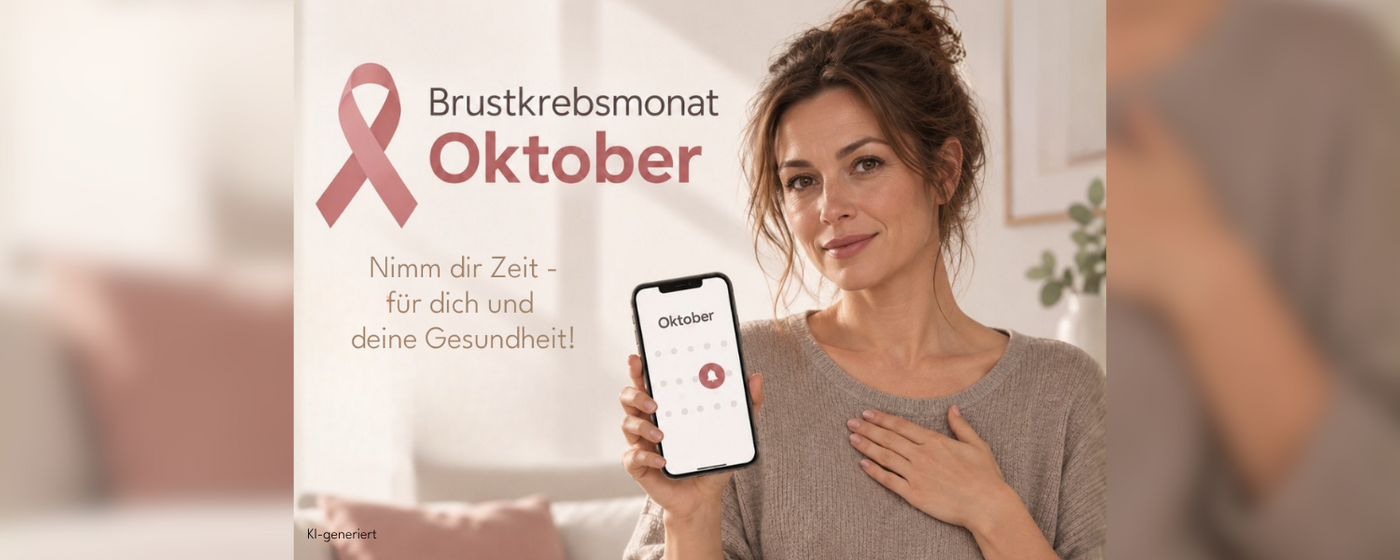 Frau zeigt auf ihrem Kalender auf den Oktober