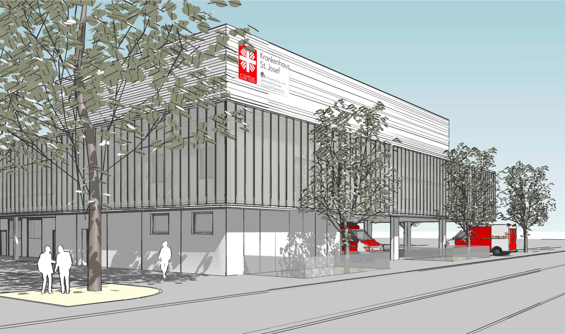 Illustration der geplanten Neubauten im Caritas-Krankenhaus St. Josef